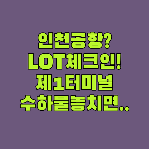 인천공항 폴란드항공 LOT 제1터미널 체크인 및 수하물 정보