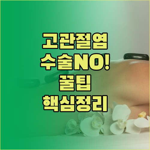 퇴행성 고관절염 재활의학과 보존 치료 방법