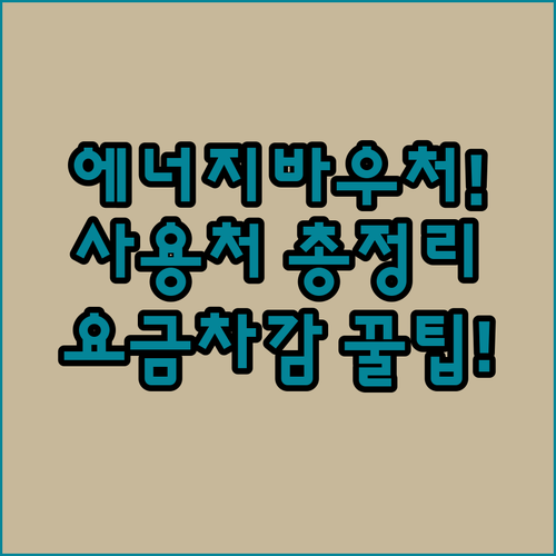 에너지바우처 국민행복카드 사용처 및 에너지원별 요금 차감 절차