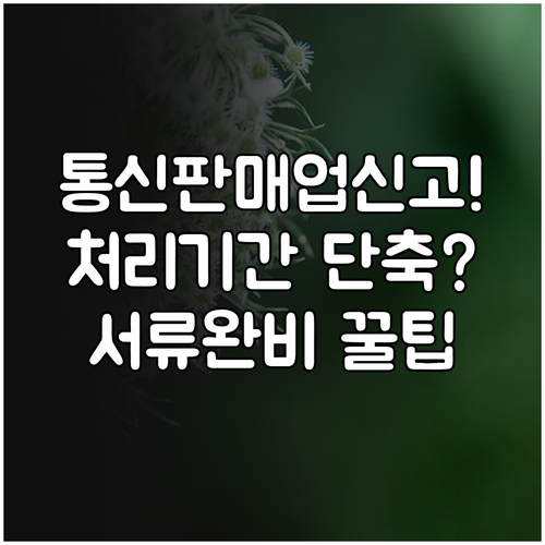 통신판매업신고 처리기간과 서류 완비로 단축하는 방법