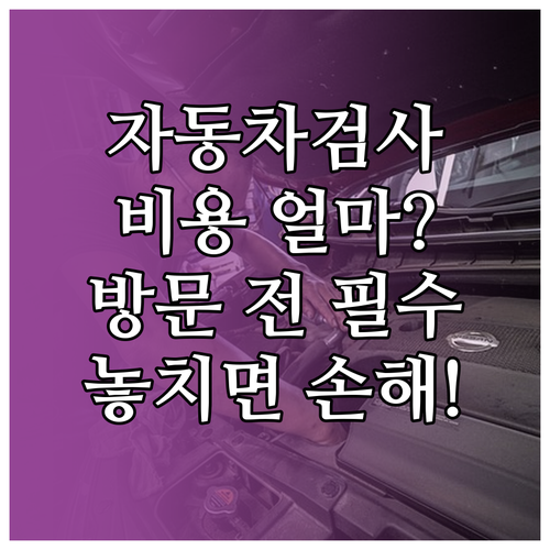 자동차검사 비용 방문 전 확인할 검사 종류와 금액