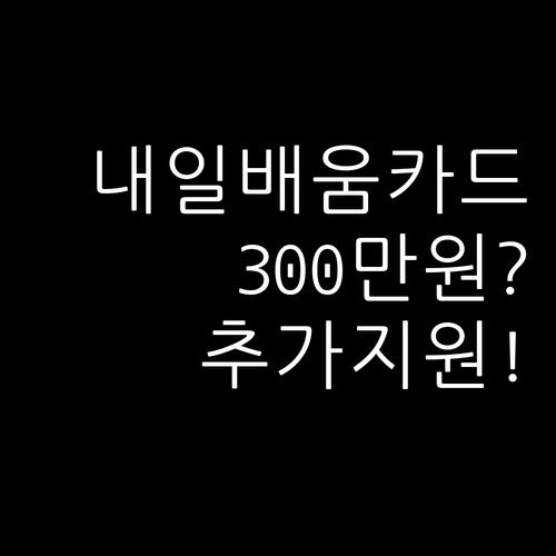 국민내일배움카드 300만 원 지원과 추가지원 조건