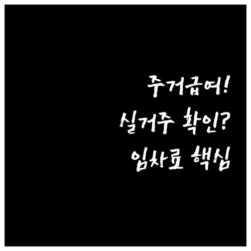 주거급여 주택조사 실제 거주 확인과 임차료 조사
