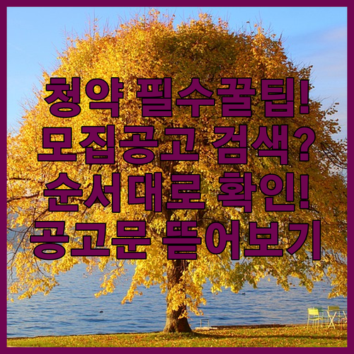 주택청약 모집공고 검색 방법과 공고문 확인 순서