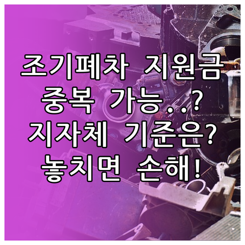 조기폐차 지원금 중복 수급 가능 여부, 저감장치와 지자체 사업 기준