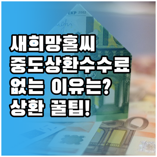 새희망홀씨 중도상환수수료 없는 이유와 상환 방법
