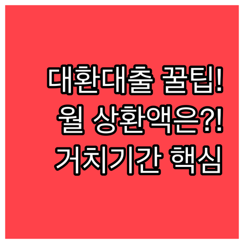 소상공인 대환대출 거치기간과 분할상환, 월 상환액 가늠법