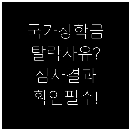 국가장학금 탈락 사유와 심사 결과 확인 방법